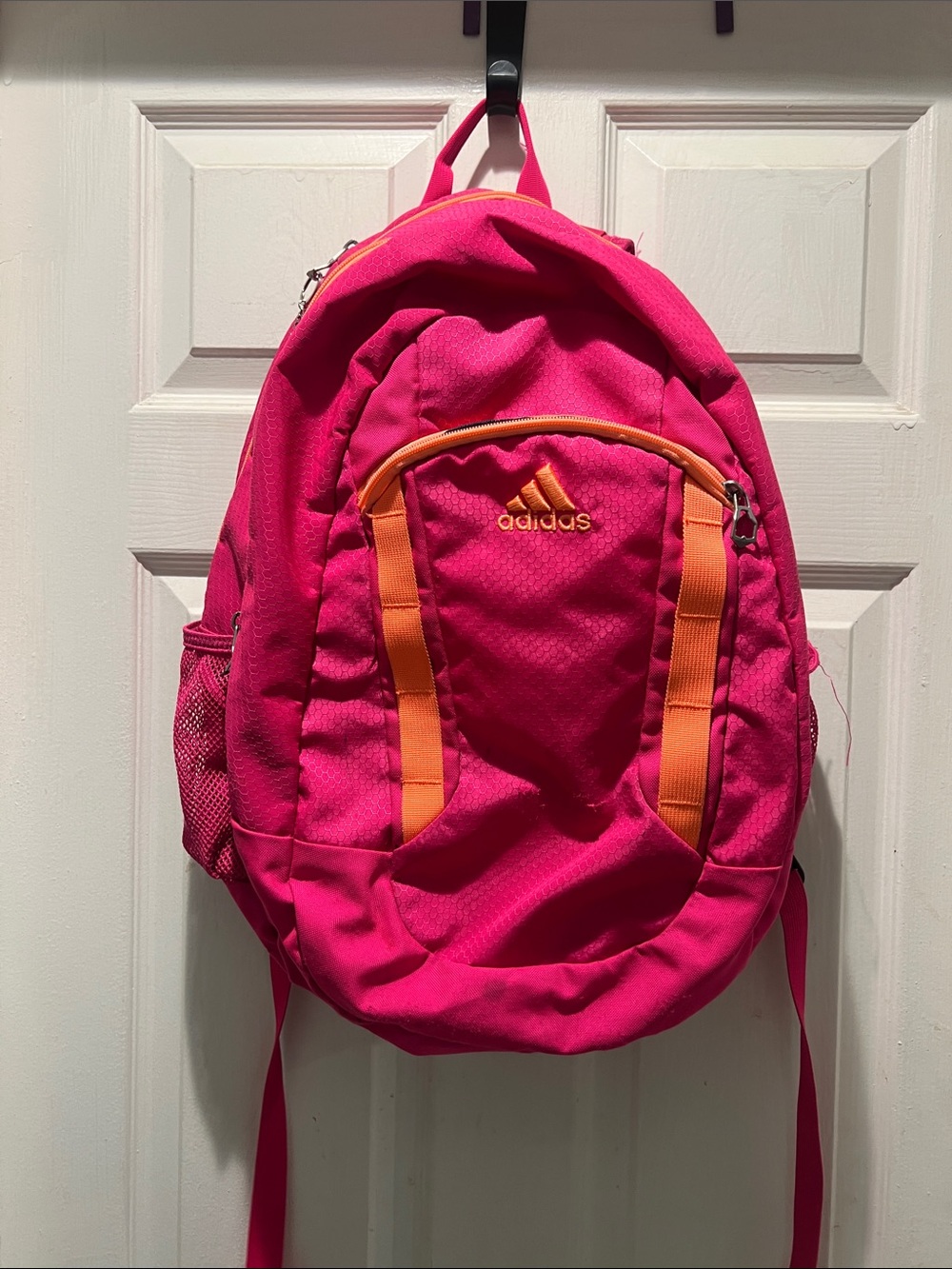 adidas Hot Pink Backpack with Orange Trim